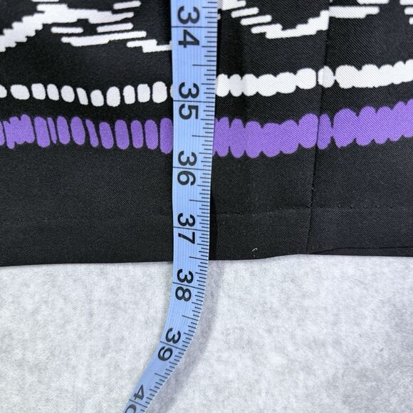 Cato Dress Womens Sz 8 Black Pink White Pockets Sleeveless Abstract Print Belt - Picture 15 of 16